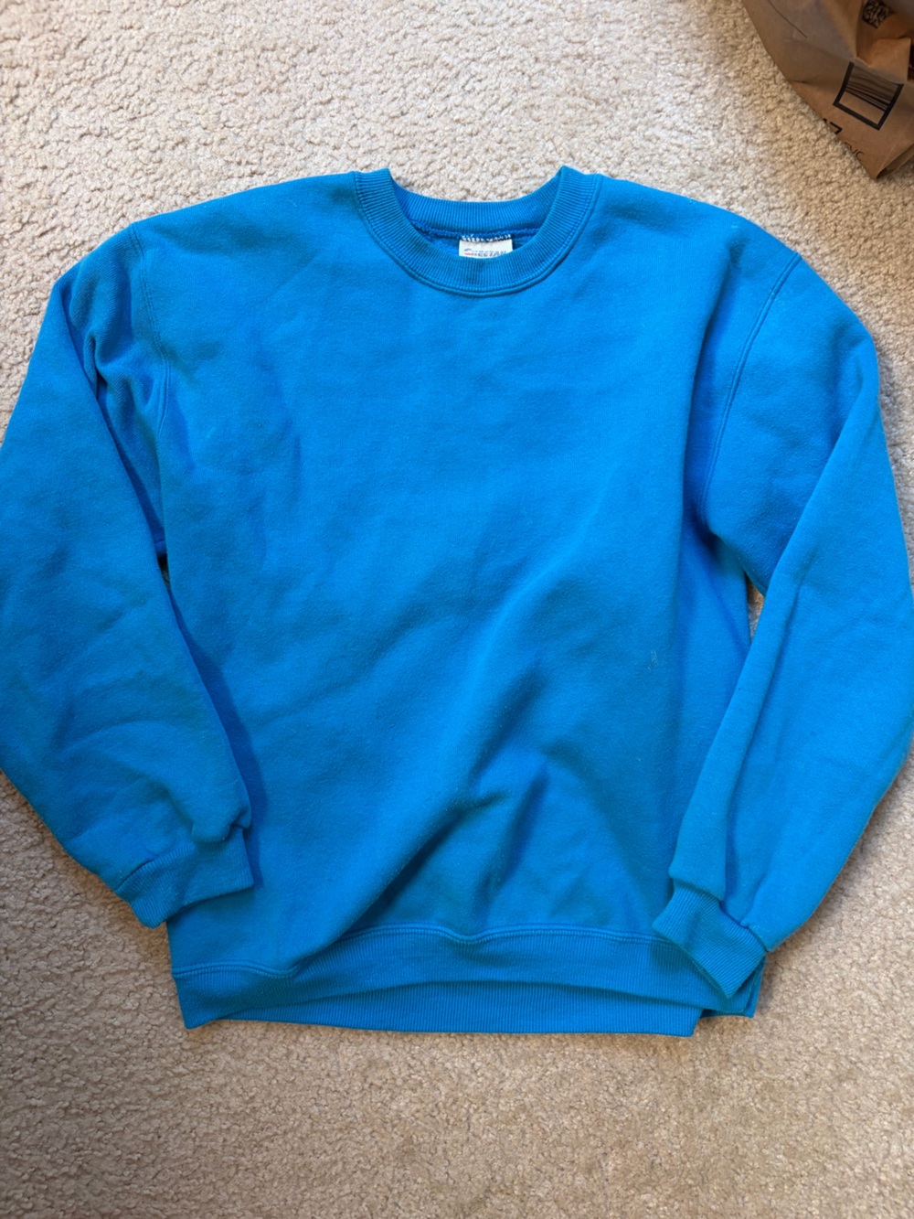 Vintage cheetah Crewneck Sweater in Bright Blue